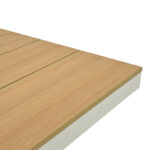 Τραπέζι Thorio pakoworld plywood σε φυσική -αλουμινίο σε λευκή απόχρωση 160x90x75εκ - Image 5