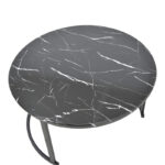 Τραπέζι σαλονιού Revelon pakoworld σετ 2τεμ mdf σε απόχρωση μαύρο όψης μαρμάρου 80x80x45εκ - Image 5