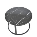 Τραπέζι σαλονιού Revelon pakoworld σετ 2τεμ mdf σε απόχρωση μαύρο όψης μαρμάρου 80x80x45εκ - Image 6