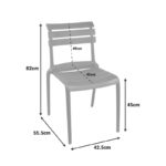 Καρέκλα Almea pakoworld στοιβαζόμενη pp ανθρακί 42.5x55.5x82εκ - Image 7