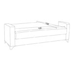 Καναπές-κρεβάτι με αποθηκευτικό χώρο διθέσιος Vox pakoworld κρεμ ύφασμα 154x82x83εκ - Image 9