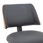 Καρέκλα Ubane pakoworld μαύρο pu-πόδι καρυδί μέταλλο 53x62.5x85εκ - Image 6