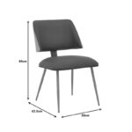 Καρέκλα Ubane pakoworld μαύρο pu-πόδι καρυδί μέταλλο 53x62.5x85εκ - Image 9