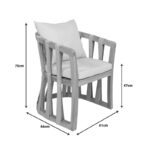 Πολυθρόνα Morani pakoworld σκελετός teak ξύλο και ύφασμα σε φυσική απόχρωση 58x66x75εκ - Image 7