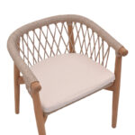 Πολυθρόνα Abby pakoworld σκελετός από teak ξύλο σε φυσική απόχρωση και κρεμ μαξιλάρι 60x58x78εκ - Image 9