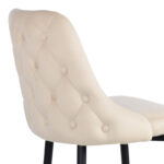 Σκαμπό μπαρ Zedna pakoworld μπεζ βελούδο με μαύρα μεταλλικά πόδια 52x57x111εκ - Image 6