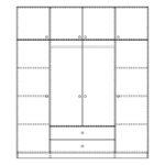 Ντουλάπα τετράφυλλη με συρτάρια Royal pakoworld σε sonoma απόχρωση 200x58x230εκ - Image 2