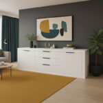 Μπουφές Doha pakoworld σε λευκή απόχρωση 210x45x80.5εκ