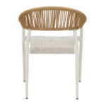 Πολυθρόνα αλουμινίου Elation pakoworld στοιβαζόμενη λευκός σκελετός-textilene γκρι και rattan σε φυσική απόχρωση 56x52x76εκ - Image 6