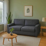 Καναπές-κρεβάτι διθέσιος με αναδιπλούμενο στρώμα Polaris pakoworld ανθρακί ύφασμα 181x91x83εκ