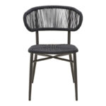 Καρέκλα στοιβαζόμενη Agus pakoworld αλουμίνιο-pe rattan σε μαύρη απόχρωση 55x63x77εκ - Image 5