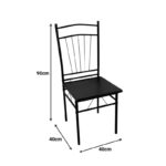 Τραπεζαρία Reforia pakoworld σετ 5τμχ mdf σε μαύρη απόχρωση με μαύρα μεταλλικά πόδια 110x60x74εκ - Image 12