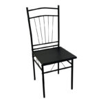 Τραπεζαρία Reforia pakoworld σετ 5τμχ mdf σε μαύρη απόχρωση με μαύρα μεταλλικά πόδια 110x60x74εκ - Image 4