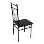 Τραπεζαρία Reforia pakoworld σετ 5τμχ mdf σε μαύρη απόχρωση με μαύρα μεταλλικά πόδια 110x60x74εκ - Image 5