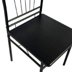 Τραπεζαρία Reforia pakoworld σετ 5τμχ mdf σε μαύρη απόχρωση με μαύρα μεταλλικά πόδια 110x60x74εκ - Image 8