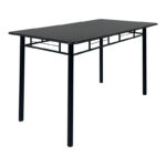 Τραπεζαρία Reforia pakoworld σετ 5τμχ mdf σε μαύρη απόχρωση με μαύρα μεταλλικά πόδια 110x60x74εκ - Image 9