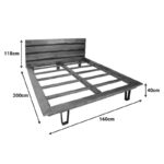 Κρεβάτι Imena pakoworld διπλό μασίφ ξύλο σε φυσική απόχρωση 140x190εκ - Image 4