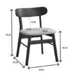 Καρέκλα Cairo pakoworld rubberwood σε καρυδί-εκρού απόχρωση 47x47x76εκ - Image 5