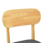 Καρέκλα Bedona pakoworld rubberwood σε φυσική απόχρωση με μαύρο pu μαξιλάρι 47x46x80εκ - Image 7