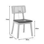 Καρέκλα Renna pakoworld ξύλο οξιάς σε φυσική απόχρωση με μαύρο pu μαξιλάρι 48x52x79εκ - Image 2