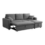 Γωνιακός αναστρέψιμος καναπές κρεβάτι Kamore pakoworld με αποθηκευτικό χώρο ανθρακί ύφασμα 223x146x85εκ - Image 9