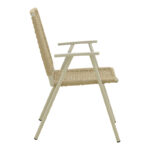 Πολυθρόνα Weave pakoworld στοιβαζόμενη αλουμίνιο σε ανθρακί -pe σχοινί σε φυσική απόχρωση 57x63x86εκ - Image 4