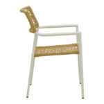 Πολυθρόνα Castal pakoworld στοιβαζόμενη μέταλλο σε λευκή -pe σχοινί σε φυσική απόχρωση 53x59x84εκ - Image 4