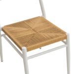 Καρέκλα Giardino pakoworld στοιβαζόμενη αλουμίνιο σε λευκή -pe rattan σε φυσική απόχρωση 45x56x82εκ - Image 8