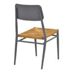 Καρέκλα Giardino pakoworld στοιβαζόμενη αλουμίνιο σε ανθρακί -pe rattan σε φυσική απόχρωση 45x56x82εκ - Image 3