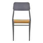 Καρέκλα Giardino pakoworld στοιβαζόμενη αλουμίνιο σε ανθρακί -pe rattan σε φυσική απόχρωση 45x56x82εκ - Image 5