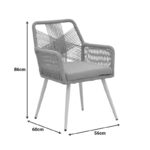 Πολυθρόνα Andros pakoworld αλουμίνιο σε λευκή- pe σχοινί σε φυσική απόχρωση 56x60x86εκ - Image 2