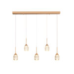 Inlight Κρεμαστό φωτιστικό LED 5*10W από χρυσαφί μέταλλο και ακρυλικό D:60x200cm (4077R-5-Golden)