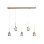 Inlight Κρεμαστό φωτιστικό LED 5*10W από χρυσαφί μέταλλο και ακρυλικό D:60x200cm (4077R-5-Golden) - Image 2