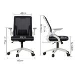 Καρέκλα γραφείου εργασίας Penza pakoworld λευκή - mesh μαυρο 48x58x92-102εκ - Image 11