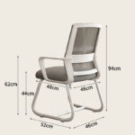 Καρέκλα επισκέπτη Palma pakoworld λευκή- mesh γκρι 46x52x94εκ - Image 9