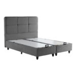 Κρεβάτι διπλό Punto pakoworld με αποθηκευτικό χώρο ανθρακί βελούδο 160x200εκ - Image 2