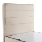 Κρεβάτι ημίδιπλο Linteda pakoworld με αποθηκευτικό χώρο κρεμ βελούδο 120x200εκ - Image 5