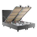 Κρεβάτι διπλό Linteda pakoworld με αποθηκευτικό χώρο ανθρακί βελούδο 160x200εκ - Image 3