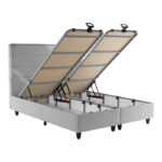 Κρεβάτι διπλό Linteda pakoworld με αποθηκευτικό χώρο γκρι βελούδο 160x200εκ - Image 3