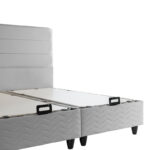 Κρεβάτι διπλό Linteda pakoworld με αποθηκευτικό χώρο γκρι βελούδο 160x200εκ - Image 6