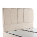 Κρεβάτι διπλό Lunda pakoworld με αποθηκευτικό χώρο κρεμ βελούδο 160x200εκ - Image 5