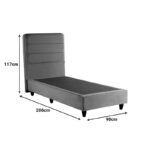 Κρεβάτι μονό Linteda pakoworld κρεμ βελούδο 90x200εκ - Image 7