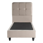 Κρεβάτι μονό Punto pakoworld κρεμ βελούδο 90x200εκ - Image 4