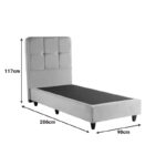 Κρεβάτι μονό Punto pakoworld κρεμ βελούδο 90x200εκ - Image 7