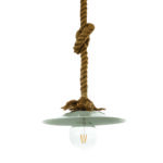 InLight Κρεμαστό φωτιστικό από καφέ σχοινί και λευκό μέταλλο 1XE27 D:36cm (4382-WH)