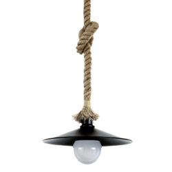 InLight Κρεμαστό φωτιστικό από καφέ σχοινί και μαύρο μέταλλο 1XE27 D:36cm (4382-BL)