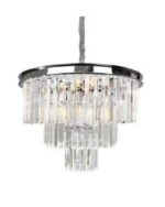 InLight Κρεμαστό φωτιστικό από χρώμιο αλουμίνιο και κρύσταλλα 6 X E14 D:50cm (6113-6)