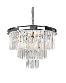 InLight Κρεμαστό φωτιστικό από χρώμιο αλουμίνιο και κρύσταλλα 6 X E14 D:50cm (6113-6)
