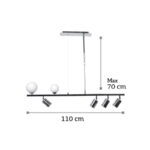 InLight Κρεμαστό φωτιστικό από χρυσαφί μέταλλο και λευκή οπαλίνα 2XG9 και 4XGU10 D:110cm (6191-GL) - Image 2