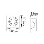 ΚΟΝΣΟΛΑ ΕΣΩΤΕΡΙΚΟΥ ΧΩΡΟΥ ΧΩΝΕΥΤΗ ΚΙΝΗΤΗ ΑΤΣΑΛΙ ΓΚΡΙ ΣΥΜΒΑΤΙΚΟ 1xG53  IP20 85x205x205mm - Image 2
